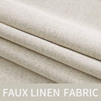 MIULEE 100% Blackout Linen Curtains for Bedroom 52x84 Inches Linen Beige