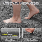 6x9 Area Rugs for Living Room Rug: Soft Fluffy Shag Light Gray Rugs for Bedroom, Non-Slip Large Fuzzy Plush Rug Indoor Floor Carpet for Nursery Kids Boys Girls Room, Dorms, Playroom, Modern Home Decor