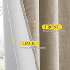 NICETOWN Taupe 100% Blackout Linen Curtains 45 inch Long Burg, Farmhouse Thick Completely Blackout Window Treatment Panels Thermal Insulated Drapes for Cafe (1 Pair, 52" Width Each Panel)