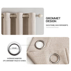 MIULEE 100% Blackout Linen Curtains for Bedroom 52x100 Inches Natural Beige