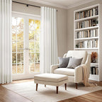 Nanspring Cream 80 inch Linen Curtains for Doorway Semi Sheer Light Filtering Curtains Panels Back Tab and Rod Pocket Modern Neutral for Bedroom Living Room 34 x 80 Inch, 2 Panels