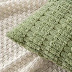 MIULEE Corduroy Decorative Throw Pillow Covers 12x12 Sage Green Pack of 2