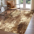 RELEANY Washable 3'x5' Abstract Area Rug for Living Room Brown Tan
