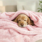 Exclusivo Mezcla Plush Fuzzy Fleece Bed Blanket Queen Size, Super Soft, Fluffy and Warm Blankets for Couch, Bed, All Season (Light Pink, 90x90 Inches)