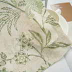 jinchan Linen Floral Curtains for Living Room with Printed Flower 90 Inches Long Light Filtering French Country Back Tab Rod Pocket Sage Green Window Curtain Set Farmhouse Drapes 2 Panels