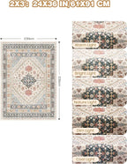 Entryway Rug - 2x3 Washable Rug Runner for Bathroom, Laundry Room, Kitchen, Soft Vintage Hallway Runner for Bedroom, Non-Slip Door Mat Indoor Entrance(Blue/Red/Multi,2'x3')