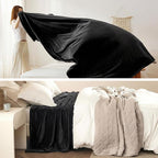 Bedsure GentleSoft Fleece Blanket California King Size Black - Lightweight Plush Fuzzy Cozy Soft Bed Blankets, 102x96 inches