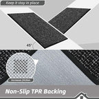 BEQHAUSE Kitchen Runner Rugs 20"x48", Non-Slip Kitchen Mats for Floor, Super Absorbent and Stain Resistant Kitchen Rug, Machine Washable Rugs for Kitchen, Hallway, Laundry & Sink, Black