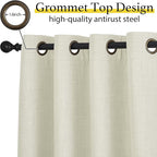 NICETOWN 24 inch Long Blackout Tiers, Farmhouse Grommet Half Window Curtains, Light Block Small Window Valances for Kitchen Cupboard, Covering for Bathroom, W34 x L24, Natural, 2 Panels