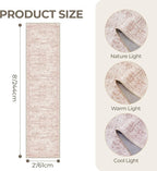 Rug Runners for Hallways Non Slip - 2x8 Runner Rug for Bedroom, Washable Runner with Rubber Backing, Soft Low-Pile Carpet for Kitchen, Laundry, Bathroom (2'x8', Pink/Ivory)