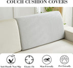 Sofa Covers Couch Covers for Sofa Pet Friendly Couch Cushion Covers Universal Sofa Covers Washable Stretch Slipcovers for Sectional Sofa (Texture Light Gray,Back Cover M)