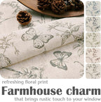 jinchan Floral Curtains Lined Linen Blend Curtain for Living Room 84 Inch Length Grey Flower Farmhouse Curtains French Country Gray Patterned Curtain Drapes Back Tab Rod Pocket 2 Panels