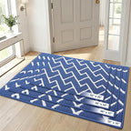 OLANLY Front Door Mat, Non-Slip Rubber Backing, Dirt Resistant and Absorbent, Washable, Easy to Clean Low-Profile Indoor Doormat for Back Door, Entryway, Inside Entrance, 59x35, Navy