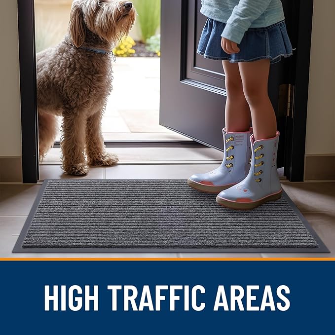 OLANLY 2-Pack Front Door Mats 59x23, Waterproof Heavy-Duty Doormats