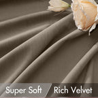 MIULEE Taupe Velvet Curtains 52x108 inches Luxury Blackout Curtains