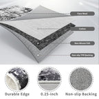 WIEVEDENS 2x3 Small Washable Area Rug: Non-Slip Indoor Door Mat for Entrance Doorway Kitchen Bedroom Living Room - Abstract Farmhouse Throw Rug for Modern Home Decor Black Grey