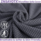 ZNSAYOTX Super Stretch Chair Slipcover Universal Sofa Chair Covers for Living Room Dogs Pet Furniture Protector Spandex Armchair Slipcovers with Anti Slip Foam Sticks (Dark Grey, Chair)