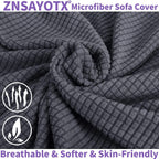 ZNSAYOTX Super Stretch Chair Slipcover Universal Sofa Chair Covers for Living Room Dogs Pet Furniture Protector Spandex Armchair Slipcovers with Anti Slip Foam Sticks (Dark Grey, Chair)