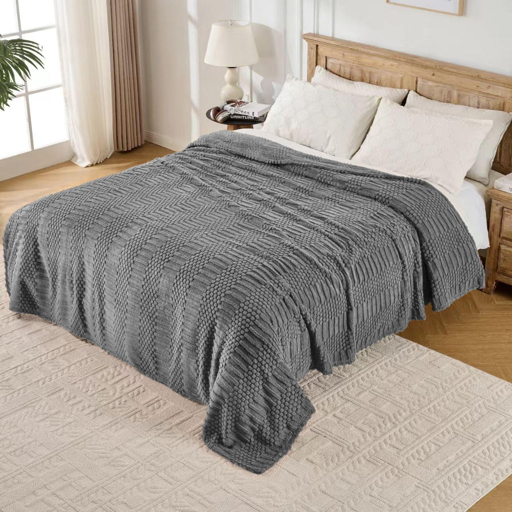Grey Throw Blanket - Soft & Fluffy Fleece, Cute & Aesthetic, Perfect for Sofa, Couch, Chair, Bed, Living Room & Bedroom, All-Season Use, Plush & Cozy Decorative Blanket 50x60