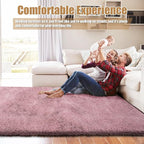 6x9 Fluffy Area Rug for Living Room,Shag Area Rugs for Bedroom,Blush Soft Fuzzy Rug Non-Shedding Indoor Plush Carpet for Kids Bedroom Nursery Dorm Home Decor