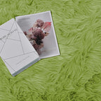 Goolela Lime Green Circle Area Rug 5ft Round Fluffy Faux Fur Rug for Bedroom Living Room Playroom Fuzzy Furry Soft Washable