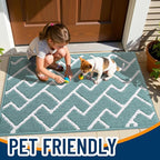 OLANLY Front Door Mat, Non-Slip Rubber Backing, Dirt Resistant and Absorbent, Washable, Easy to Clean Low-Profile Indoor Doormat for Back Door, Entryway, Inside Entrance, 36x24, Sage Green