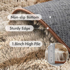 8x10 Ft Extra Large Shag Rugs for Living Room, Tie Dyed Ultra Soft Fluffy Furry Area Rugs for Bedroom Indoor Floor, Aesthetic Carpet for Kids Home Decor (Khaki)