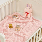 Yurhap Fleece Baby Blanket Heart Checkered Blanket, Ultra Soft Cozy Baby Blankets for Girls Boys, Fluffy Infant Toddler Newborn Receiving Blankets for Crib Stroller 30”×40” (Light Pink)