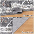 HEBE Boho Kitchen Mats for Floor 24''x72'', Non Slip Washable Runner Rug