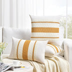 Fancy Homi Set of 1 Mustard Yellow Fall Decorative Throw Pillow Cover 16x16 Inch for Couch Bed Sofa, Autumn Halloween Thanksgiving Home Decor, Soft Cotton Aesthetic Cushion Case