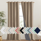NICETOWN Burlap Vintage Open Linen Weave Flax Thermal Curtains, 100% Blackout Curtains 108" Long for Dining Room, Soundproof Window Treatment Drapes for Hall Room, 52" Wide Per Panel, Set of 2