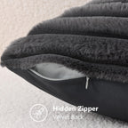 decorUhome Fall Faux Fur Throw Pillow Covers 16x16 Set of 2 Dark Grey