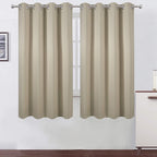 LEMOMO Beige Thermal Blackout Curtains/52 x 63 Inch/Set of 2 Panels Room Darkening Curtains for Bedroom