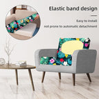 8Pcs Stretch Patio Cushion Covers,Outdoor Couch Covers Replacement,Outdoor Couch & Sofa Slipcovers,for Patio Furniture Cushion Covers,Washable Reusable urniture Protector (Flowered Leaves,Cover Only)