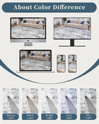 Madane 8x10 Area Rugs for Living Room, Machine Washable Vintage Rug with Non-Slip Backing, Soft Throw Large Rug, Thin Carpet for Bedroom Dining Room Farmhouse Under Table, Blue/Grey