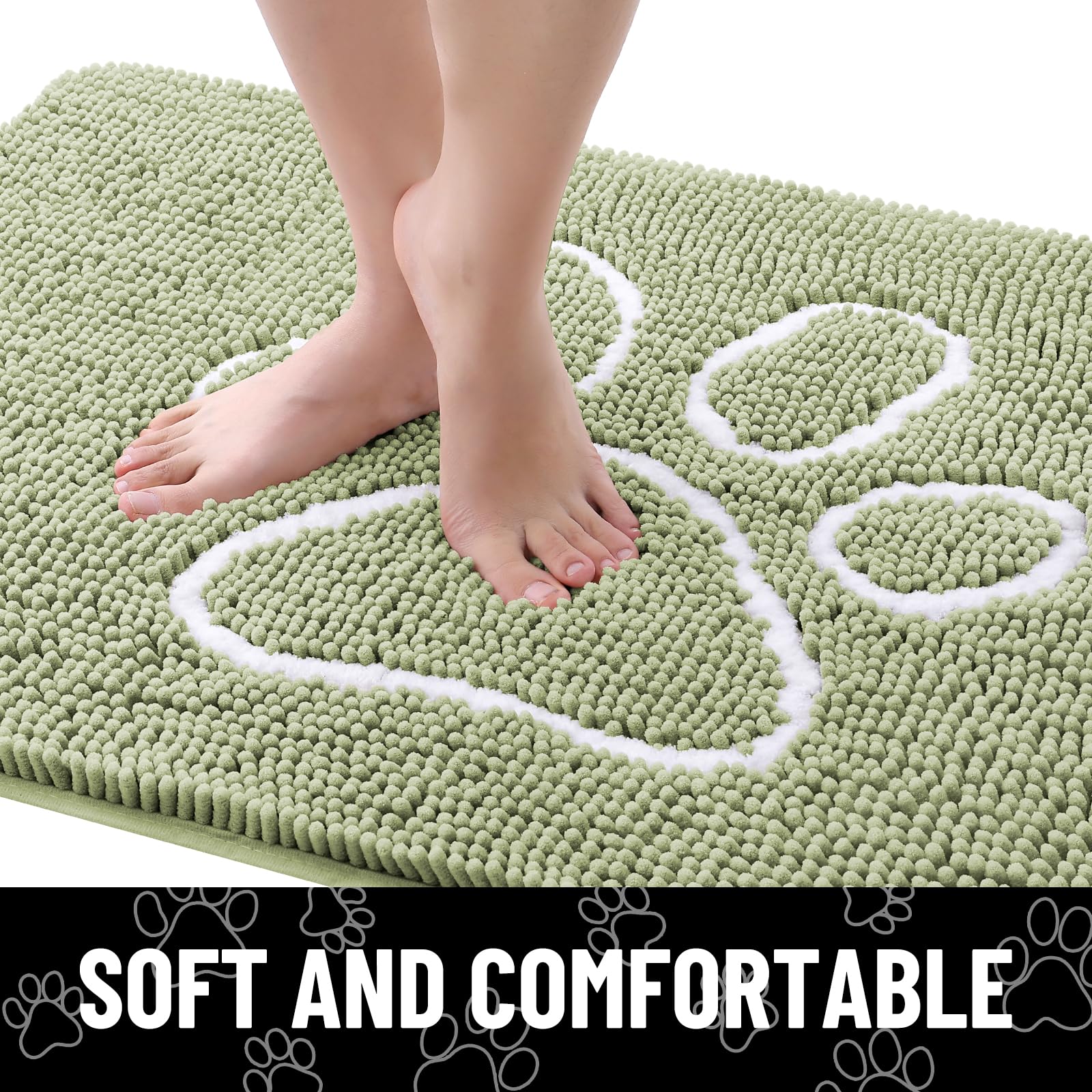 Smiry Dog Door Mat for Muddy Paws, Absorbent Non Slip Dirt Trapper, 59x35