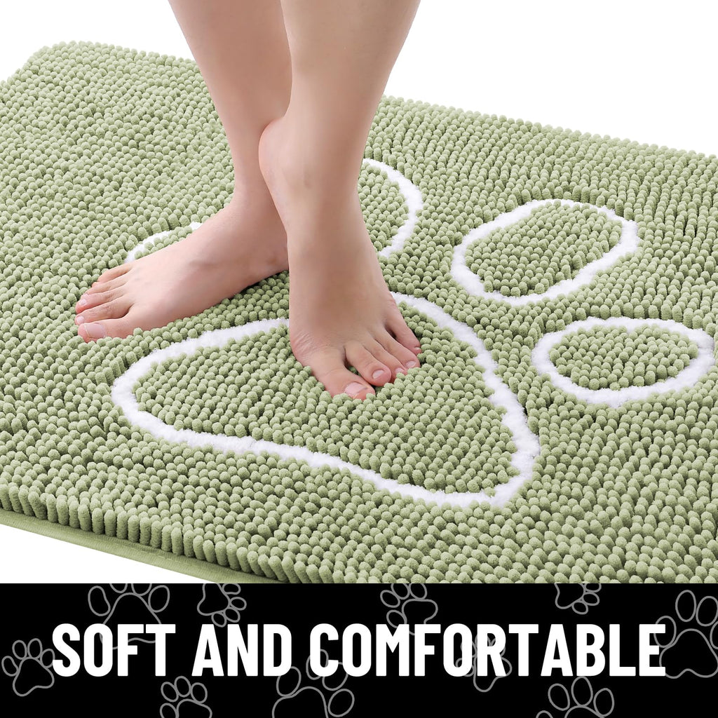 Smiry Dog Door Mat for Muddy Paws, Absorbent Non Slip Dirt Trapper, 24x16