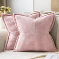 MIULEE Decorative Throw Pillow Covers for Couch 18x18 Inch Pink 2 Pack