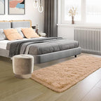 Tepook Soft Runner Rugs for Bedroom 2x6 ft with Rubber Backing, Beige Fluffy Rugs for Living Room, Shag Bedside Rug Fuzzy Plush Carpet for Room, Area Rug for Dorm Nursery Hallway Indoor Home Decor