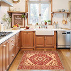 SERISSA 2x3 Washable Non Slip Boho Small Area Rug for Entryway，Red