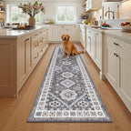 HEBE Washable Kitchen Rugs Runner 2'x 8', Non Slip Hallway Runner Rug, Low Pile Entryway Rug Laundry Room Mat Kitchen Carpet Runners for Hallways, Bathroom, Laundry, Bedside Rug