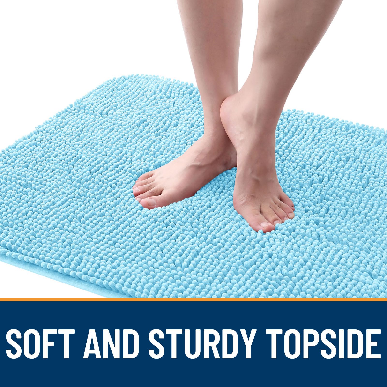 OLANLY Dog Door Mat for Muddy Paws 59x32, Super Absorbent Chenille Mud Mat