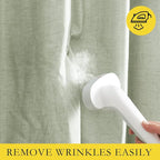 NICETOWN Extra Long Linen 100% Blackout Curtains 102" Length 2 Panels Set with Thermal Insulated Liners, Sage Green, 62" Width, Farmhouse Style Window Draperies for Patio Sliding Glass Door