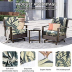 8Pcs Outdoor Cushion Covers, Patio Cushion Covers,Stretch Elastic Slipcovers, Replacement Washable & Reusable Furniture Protector for Patio Couch (Black Fantasy-Pattern,Cover Only)