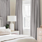 MIULEE 100% Blackout Linen Curtains for Bedroom 52x96 Inches Light Gray