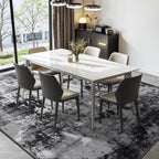 Rugflix 5x7 Area Rugs for Living Room, Washable Large Rug Stain-Resistant Low Pile, Modern Dark Carpet for Dining Room Home Office Kid Room Nursery Bedroom, Black Grey