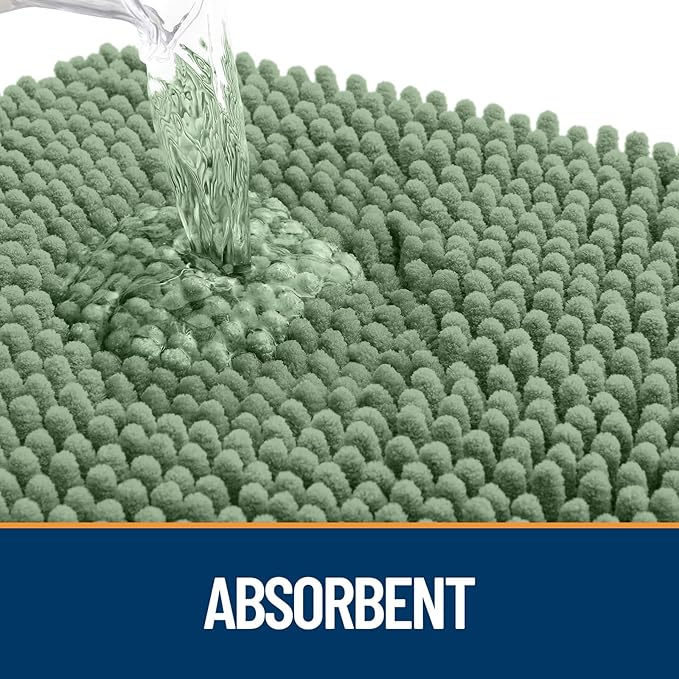 OLANLY Dog Door Mat for Muddy Paws 30x17, Super Absorbent Chenille Mud Mat
