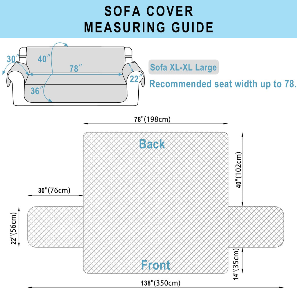Luxshare Home Reversible Oversized Sofa Covers, XL Sofa, Huntergreen/Sage