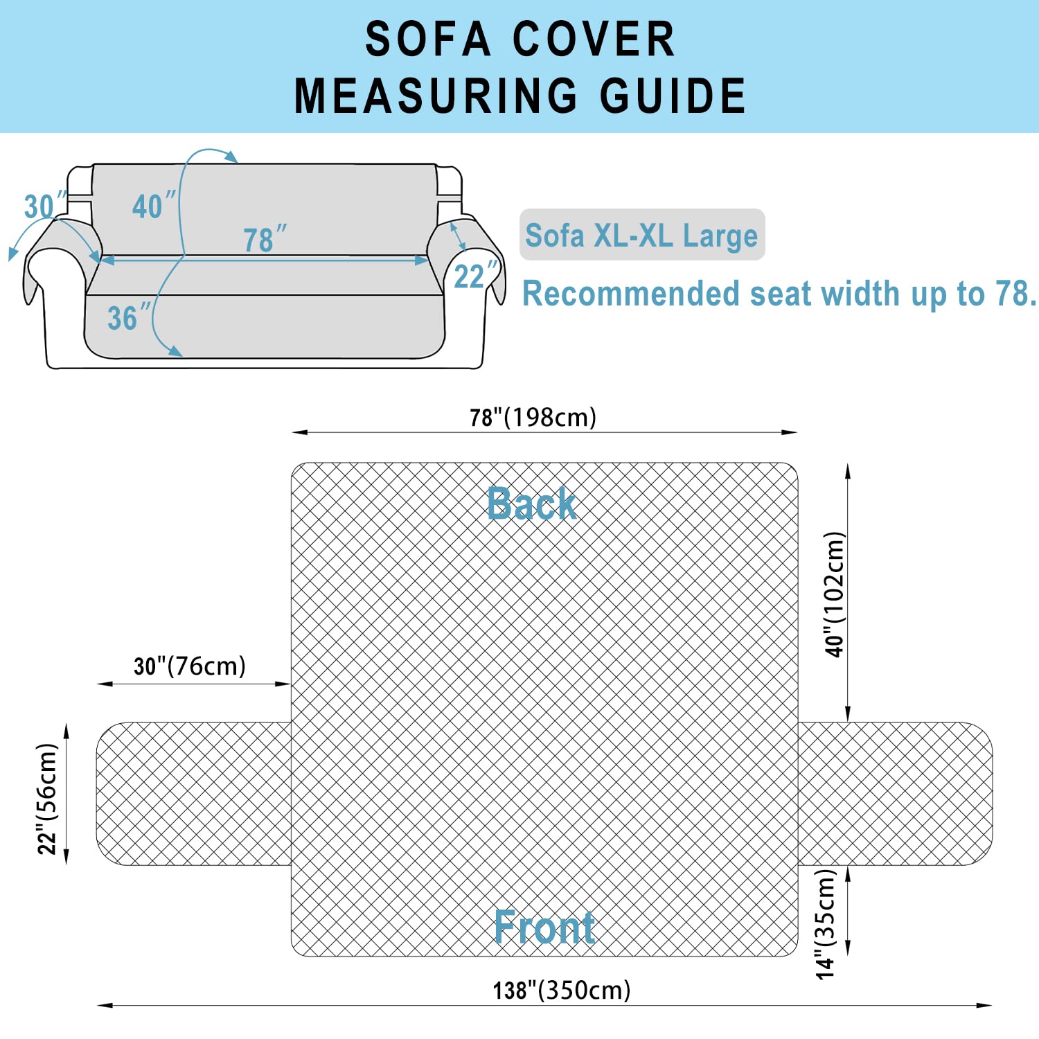 Luxshare Home Reversible Oversized Sofa Covers, XL Sofa, Huntergreen/Sage