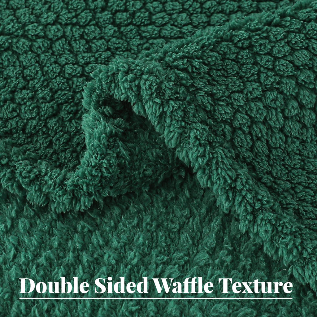 Whale Flotilla Soft Fleece King Size Bed Blanket, Emerald Green